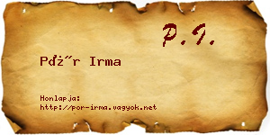 Pór Irma névjegykártya