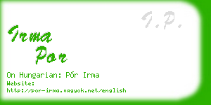 irma por business card